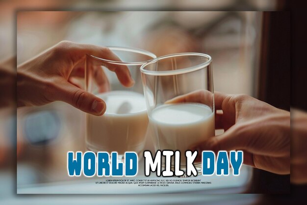 PSD realistic world milk day template background