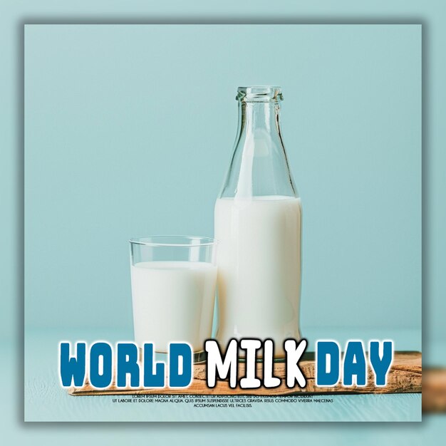 PSD realistic world milk day template background