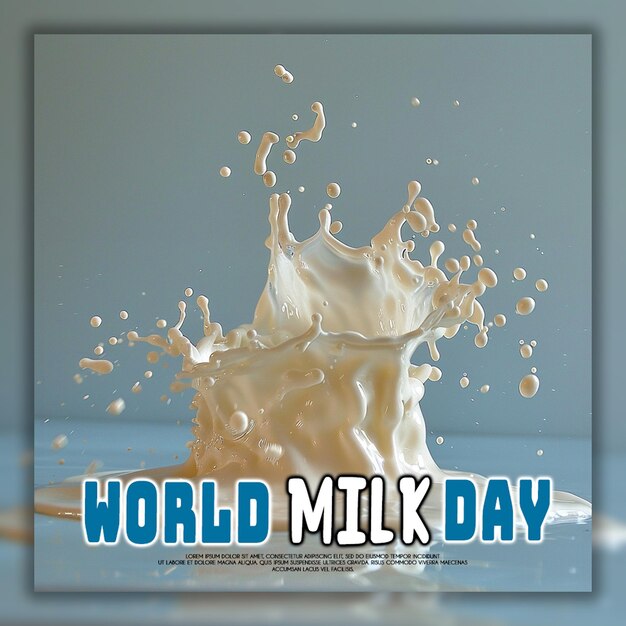 PSD realistic world milk day template background