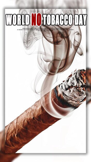 PSD realistic world no tobacco day elements assortment template background