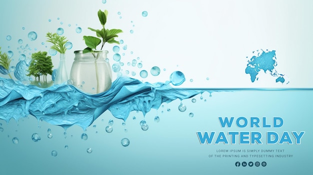 PSD realistic world water day background