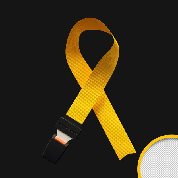 PSD realistic yellow may yellow car accident awareness ribbon