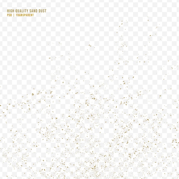 realistic yellow sand dust isolated on transparent background