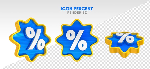 Realistisch 3d-pictogram met procentsymbool