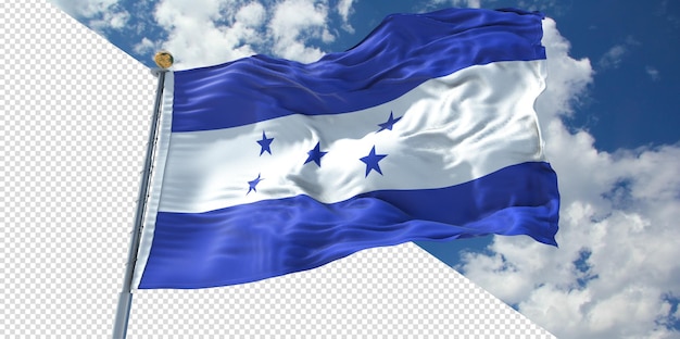 Realistisch 3D Renders Vlag van Honduras transparant