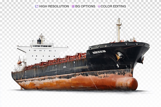 Realistisch 3D vrachtschip op een eenvoudige witte achtergrond
