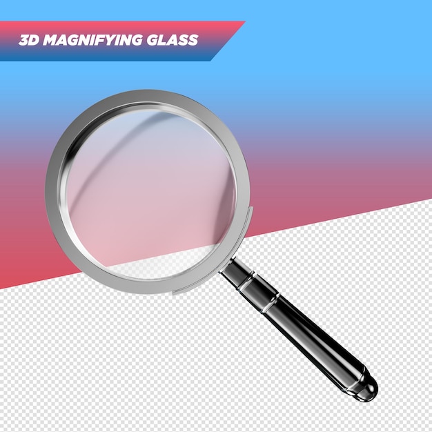 Realistisch 3D-zwart vergrootglas voor composities