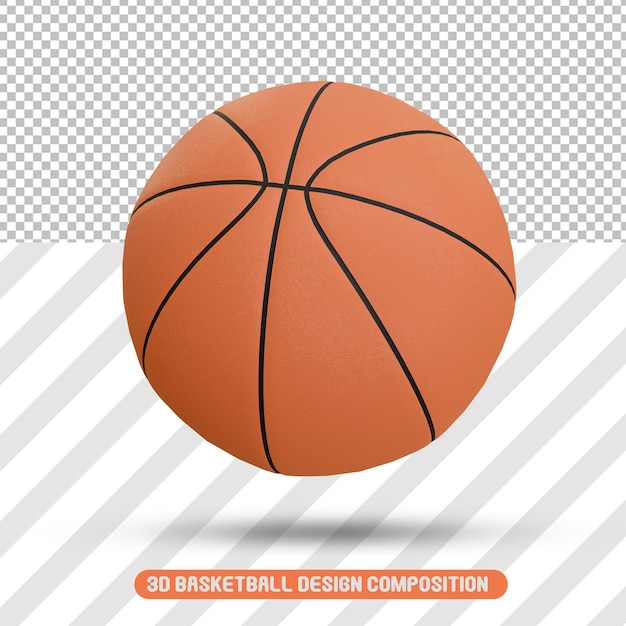 Realistisch basketbalbalpictogram 3d