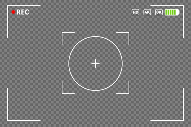 Realistisch beeldschermframe van de camera Moderne cameraweergave