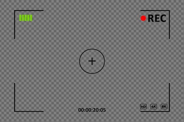 Realistisch beeldschermframe van de camera Moderne cameraweergave