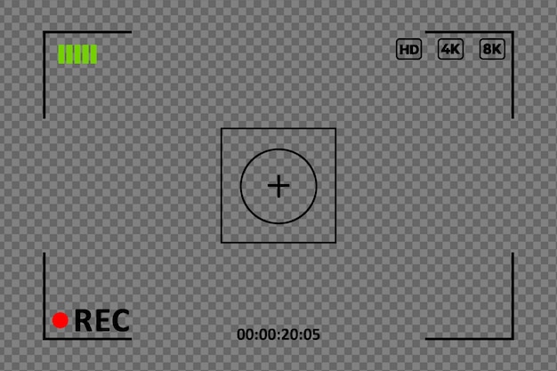 Realistisch beeldschermframe van de camera Moderne cameraweergave