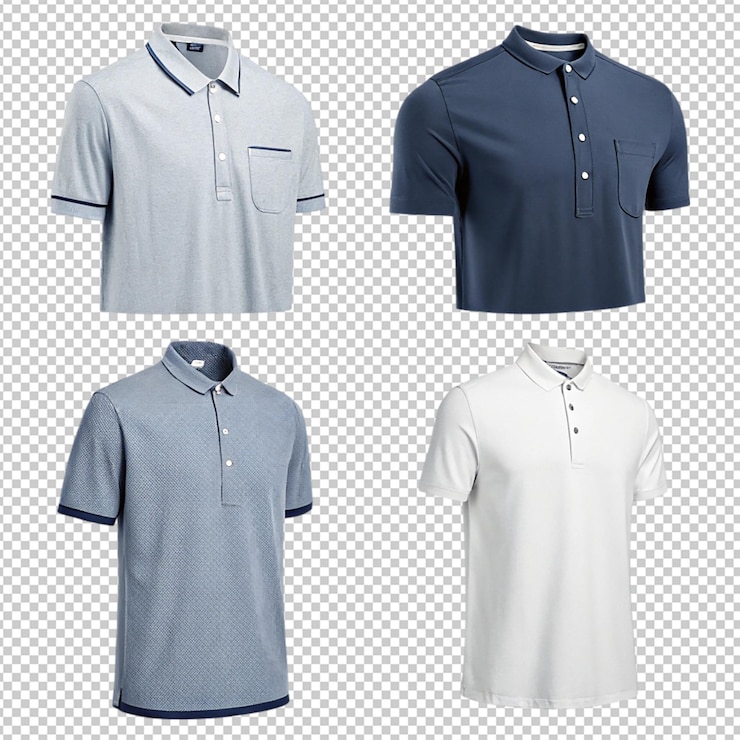 PSD realistisch blauw mannelijk polo shirt in een ander uitzicht