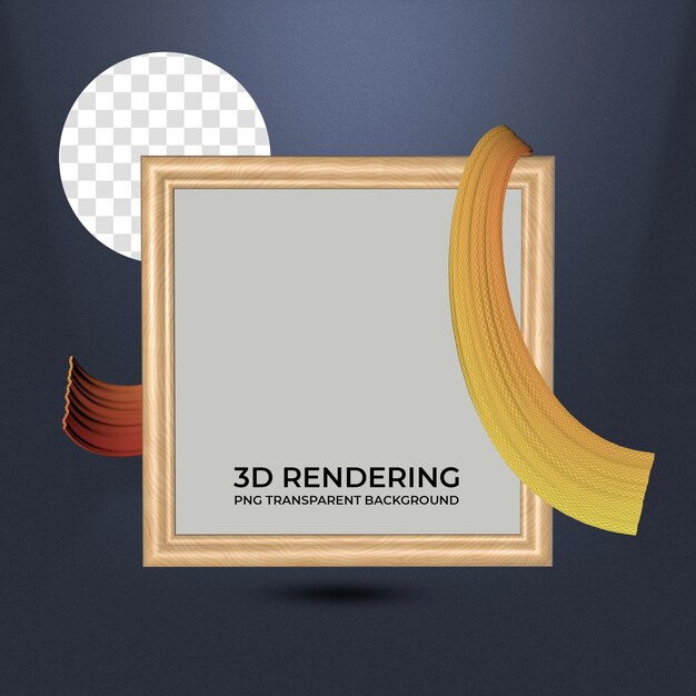 PSD realistisch frame met lintgradiëntkleuren 3d-rendering