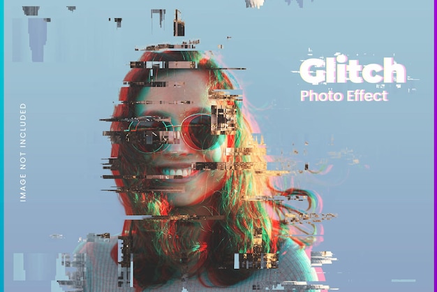 Realistisch glitch-foto-effect