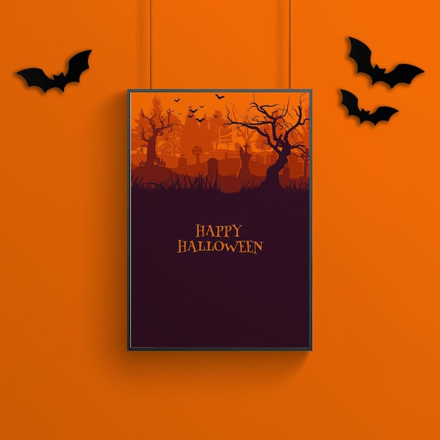 PSD realistisch halloween-postermodel