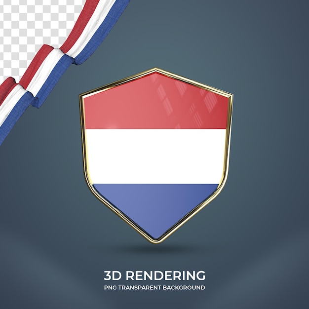 PSD realistisch lint met nederlandse vlag 3d-rendering transparante achtergrond