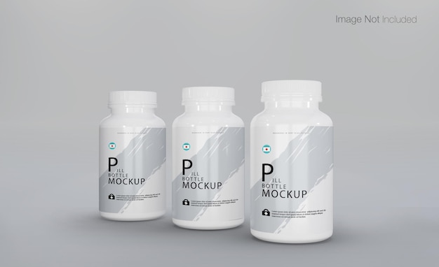 Realistisch mockup-ontwerp voor pillenfles