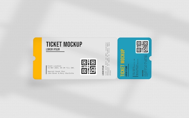 Realistisch mockup-ontwerp voor ticketevenementen