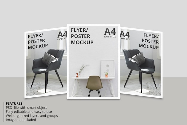 Realistisch mockupontwerp voor papieren of flyerbrochures