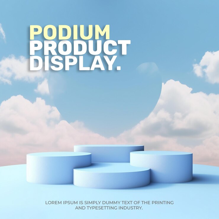 PSD realistisch natuurlijk podium met wolk voor productpresentatie scène product dispaly
