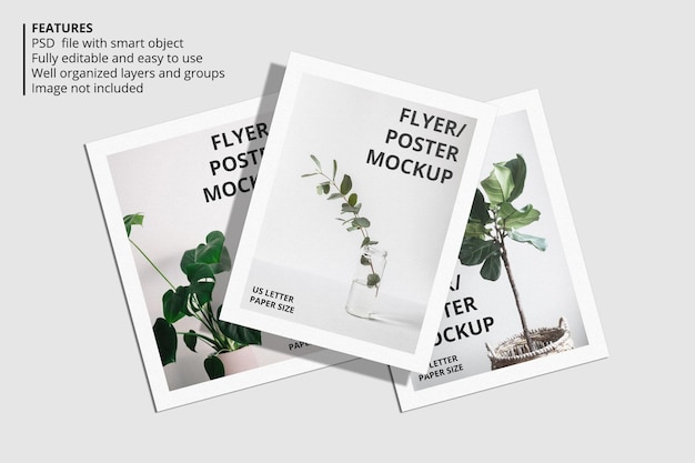 Realistisch papier of flyer brochure mockup-ontwerp