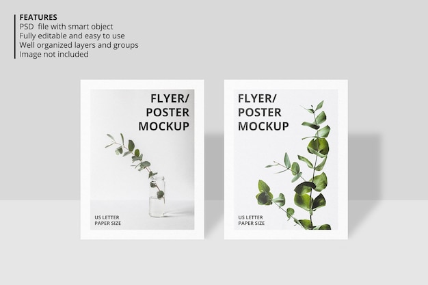 Realistisch papier of flyer brochure mockup-ontwerp