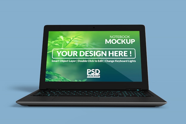 Realistisch scherm van hoge kwaliteit mock up laptop apparaat