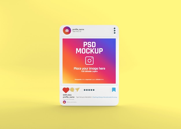 Realistisch social media Instagram-postmodel