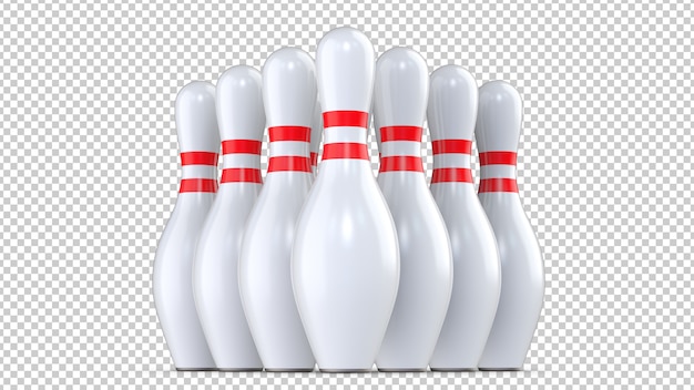 Realistische 3D-bowling pinnen