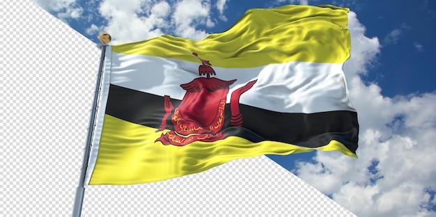 Realistische 3d maakt de vlag van brunei transparant