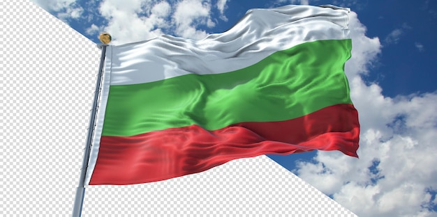 PSD realistische 3d maakt de vlag van bulgarije transparant