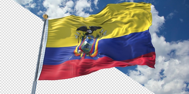 Realistische 3d maakt ecuador transparant