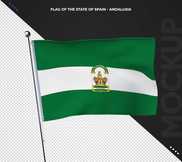 Realistische 3d vlag van andalusië