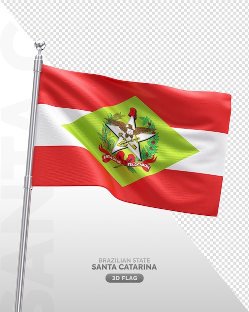 Realistische 3D-vlag van de Braziliaanse staat Santa Catarina