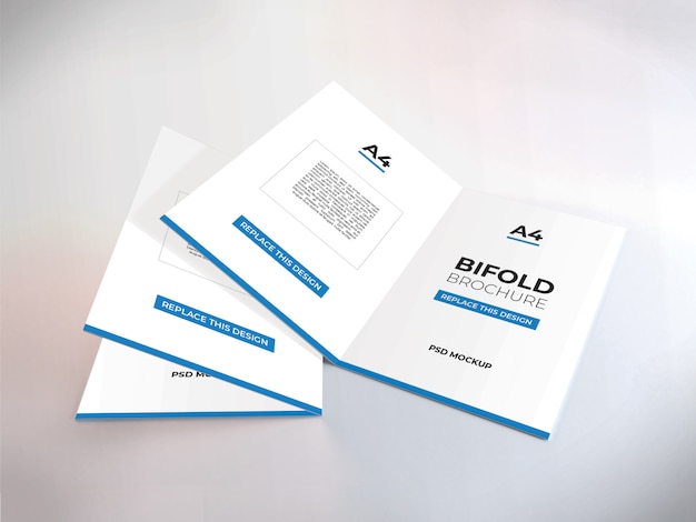 Realistische A4 Bifold Brochure mockup