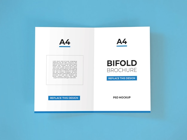 Realistische a4 bifold brochure mockup