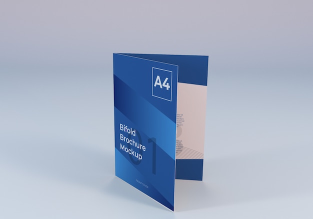 Realistische A4 Bifold Brochure Paper Mockup