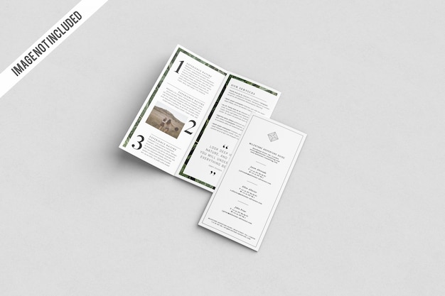 Realistische a4 driebladige mockup