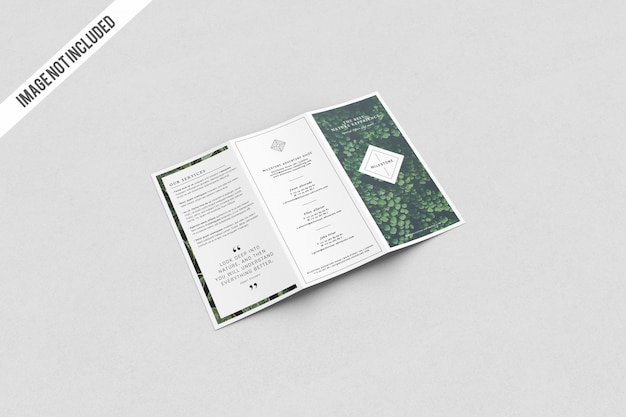 Realistische a4 driebladige mockup