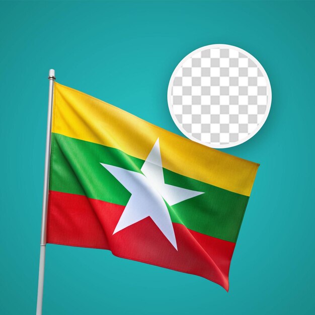 Realistische achtergrond van de vlag van myanmar