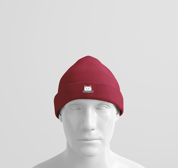 Realistische beanie met mannequinmodel