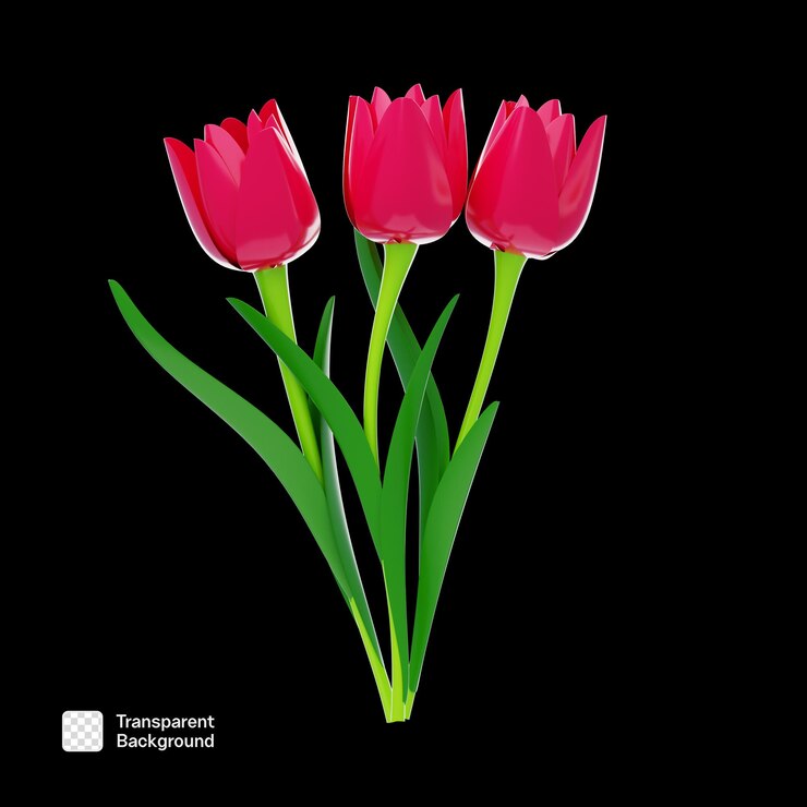 PSD realistische bloemen 3d-pictogram png-sjabloon