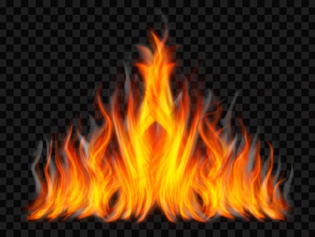 Realistische brandende vuurvlammen Brandende hete vonken realistische vuurvlam Vuurvlammen effect