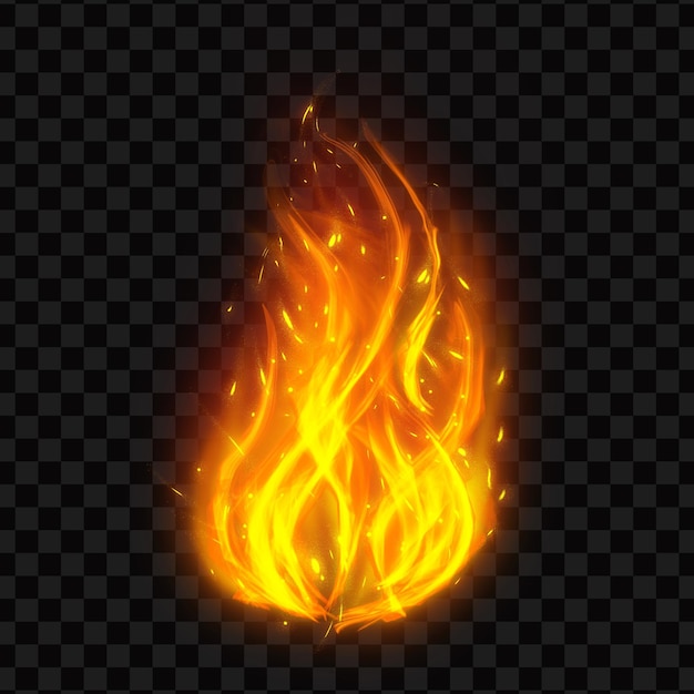 Realistische brandende vuurvlammen Brandende hete vonken realistische vuurvlam Vuurvlammen effect