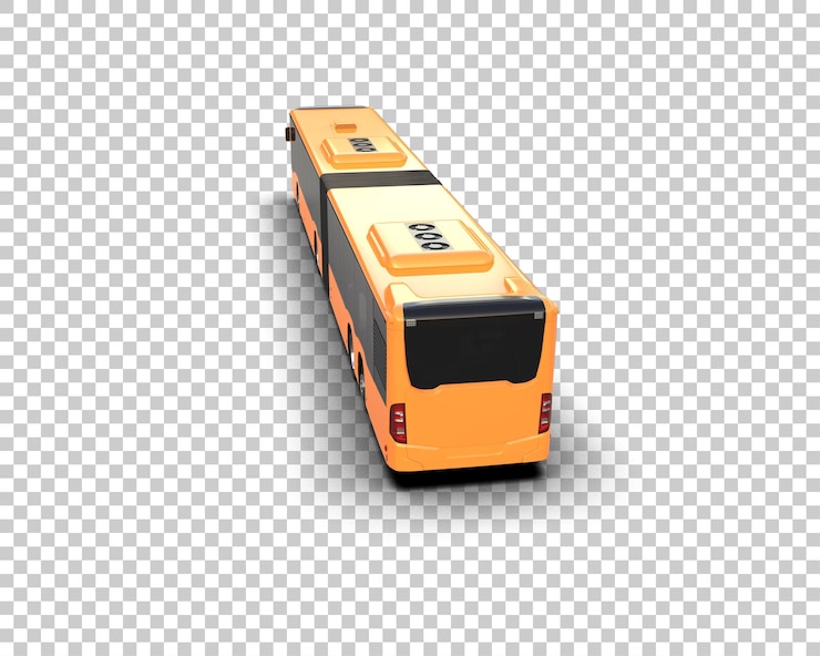 PSD realistische bus geïsoleerd op de achtergrond 3d rendering illustratie