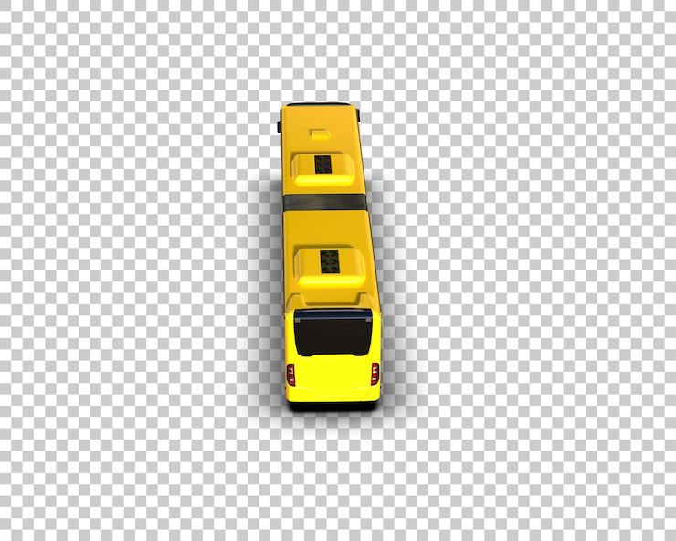 PSD realistische bus geïsoleerd op de achtergrond 3d rendering illustratie