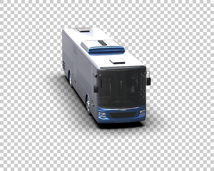 PSD realistische bus geïsoleerd op de achtergrond 3d rendering illustratie