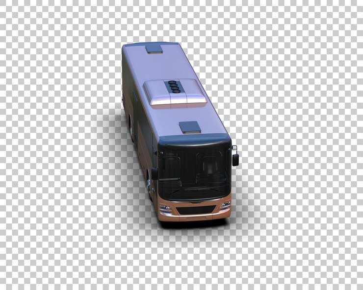 PSD realistische bus geïsoleerd op de achtergrond 3d rendering illustratie