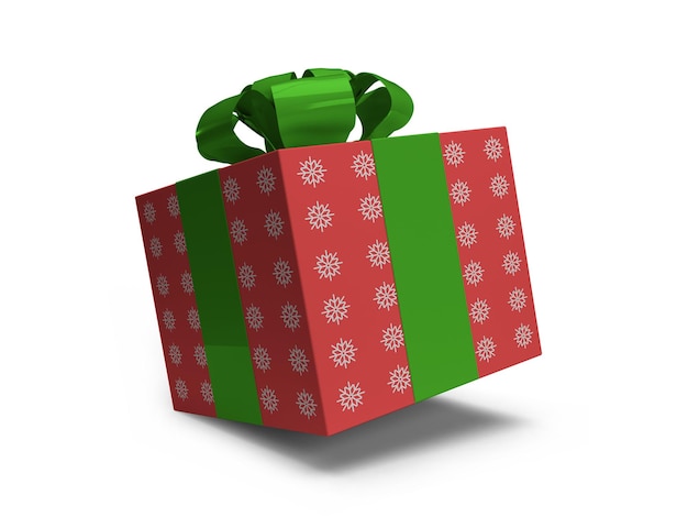 Realistische christmas gift box mockup-sjabloon geïsoleerd