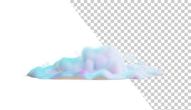 PSD realistische cloud 3d-rendering fluffy cloud geïsoleerd